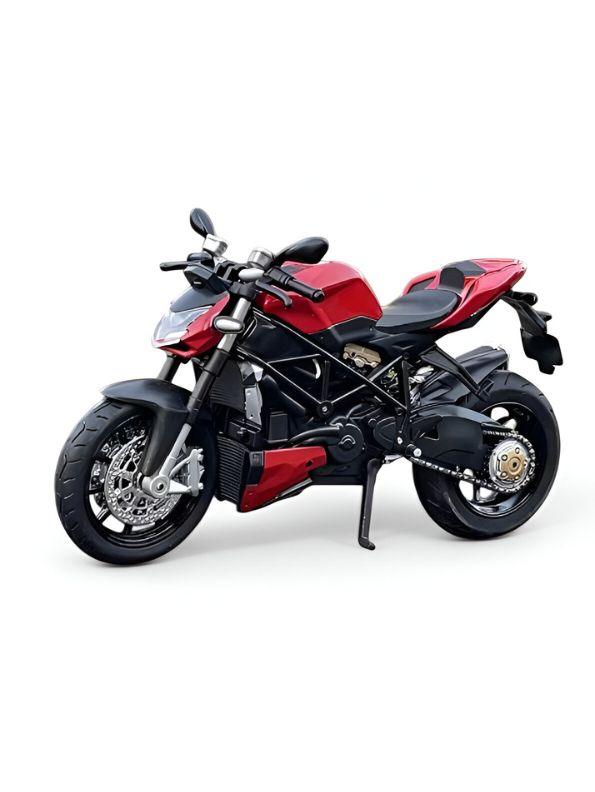 Red - Ducati Streetfighter Diecast Bike - Premium Scale Model for Collectors with Acrylic Display Case.