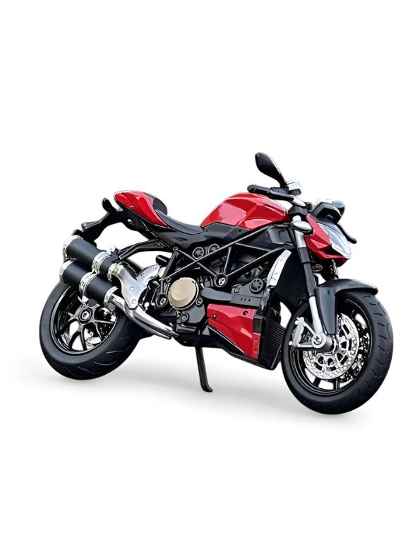 Red - Ducati Streetfighter Diecast Bike - Premium Scale Model for Collectors with Acrylic Display Case.