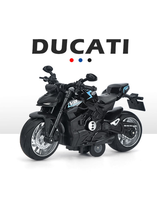 Ducati Streetfighter V4 Diecast Model 1:8 Scale – Pull-Back Alloy Bike with Lights & Sound Grey LMI15143.