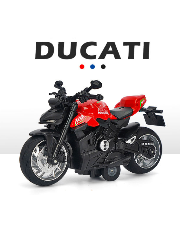 Ducati Streetfighter V4 Diecast Model 1:8 Scale – Pull-Back Alloy Bike with Lights & Sound Red LMI15143.