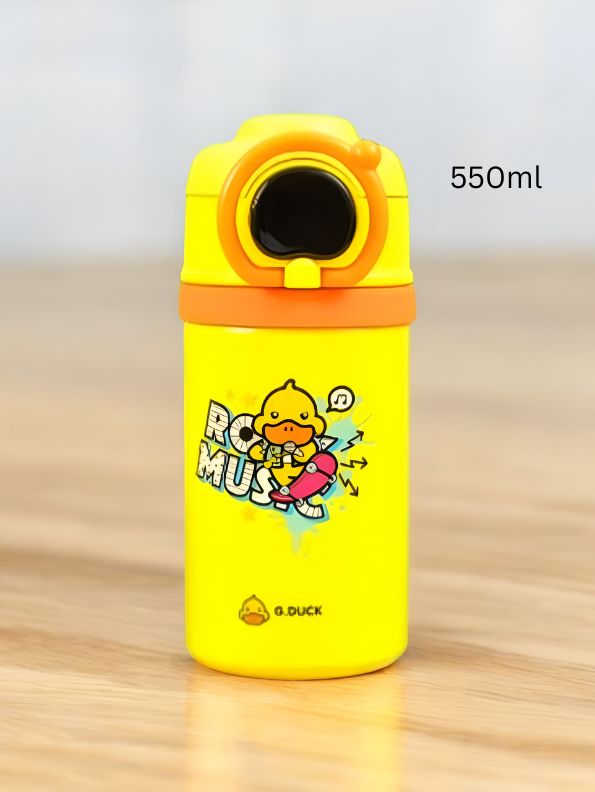 Skaterquack - DuckySip – Cute Duck Water Bottle for Kids | 550ml with Temperature Display | BPA-Free & Leakproof NOV8342.