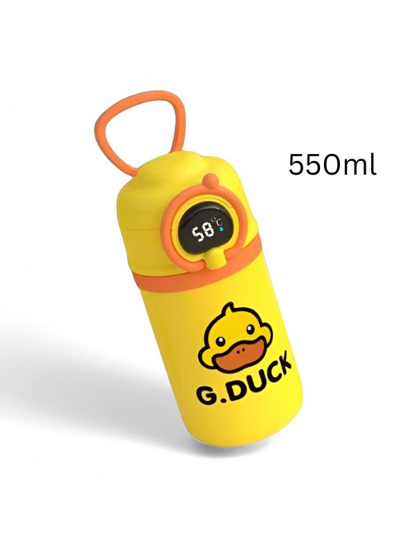 Smilquack - DuckySip – Cute Duck Water Bottle for Kids | 550ml with Temperature Display | BPA-Free & Leakproof NOV8342.