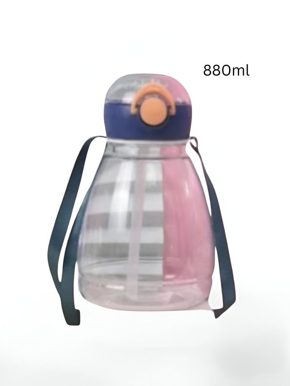 Blue - EcoSip – Reusable Plastic Bottle with Straw | Lightweight, Spill-Proof & Eco-Friendly Design NOV769.