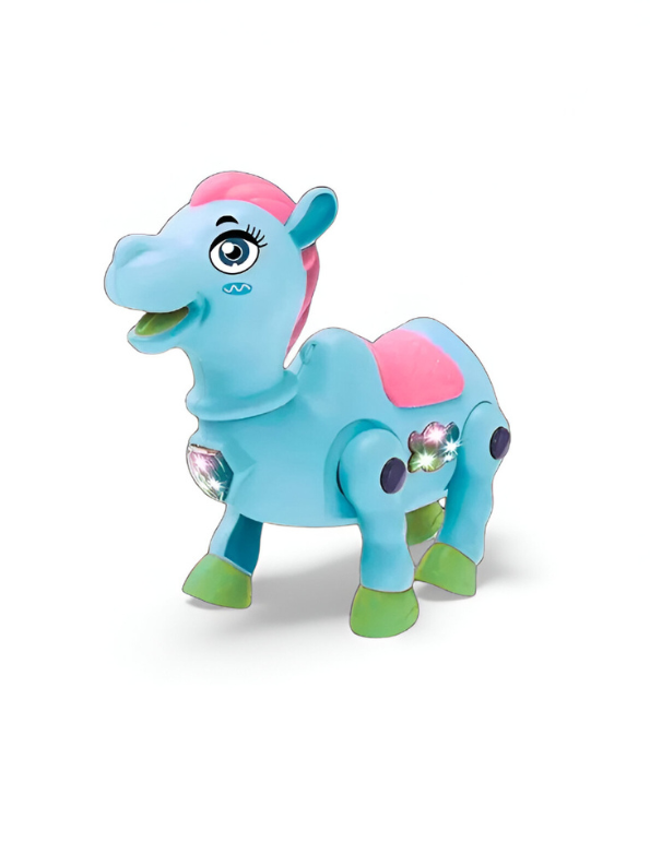 Electric Cute Pet – Walking Camel Toy with Musical Light-Up and Flashing Lights for Kids Blue - LMI15662.