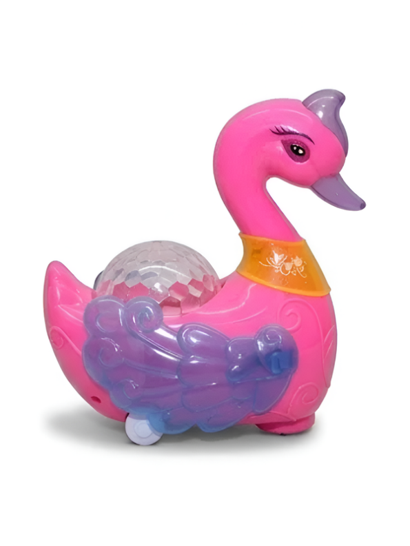 Electric Dancing Pink Swan Toy with 3D Projection Lights and Music – Early Learning Sensory Toy for Toddlers LMI10460