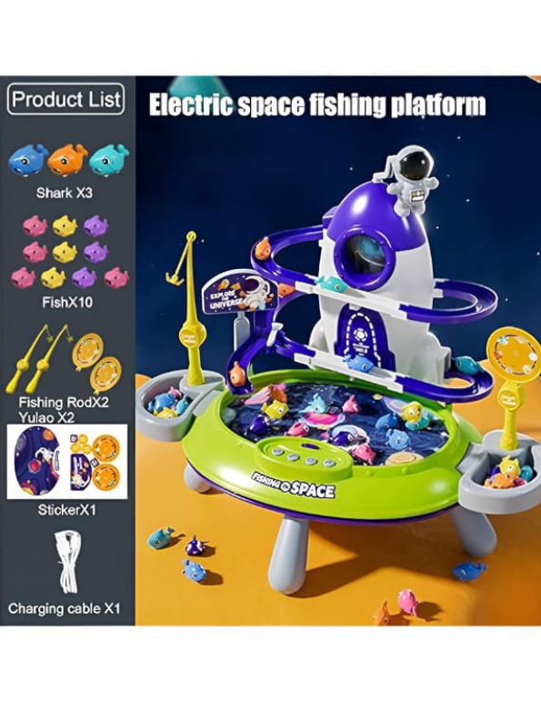 Electric Fishing Space Platform Toy for Kids | Fun & Interactive Play - Model NX-N-24