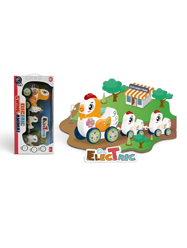 Electric Hen and Chicks Follow-Me Toy Set with Music and Lights NX14204.