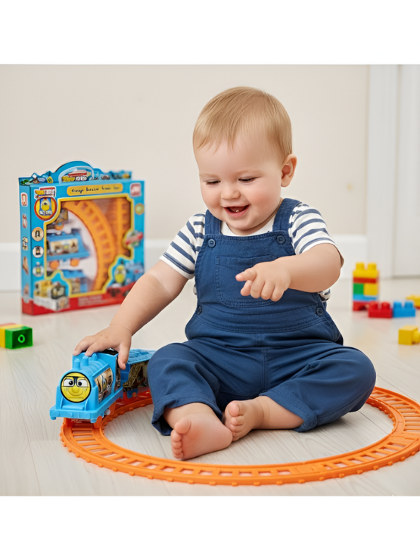 Electric Toy Train Set – Locomotive & Track Kit LMI8755.