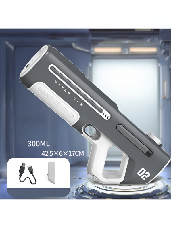 Electric Water Gun Toy for Kids 42cm – High-Powered Splash Blaster Grey LMI15770.