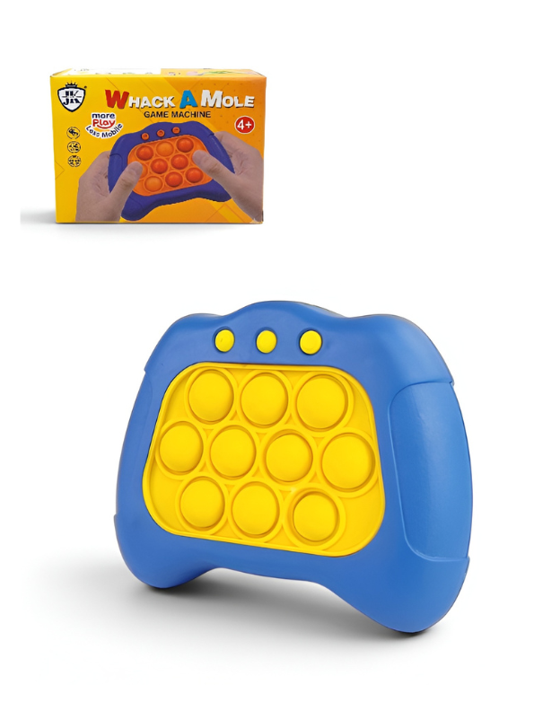 Electronic Quick Push Bubble Game Console Blue – Handheld Whack-A-Mole Pop Fidget Sensory Toy with Lights and Sound, Educational Stress Relief Game Machine for Kids Ages 4+ TV5184