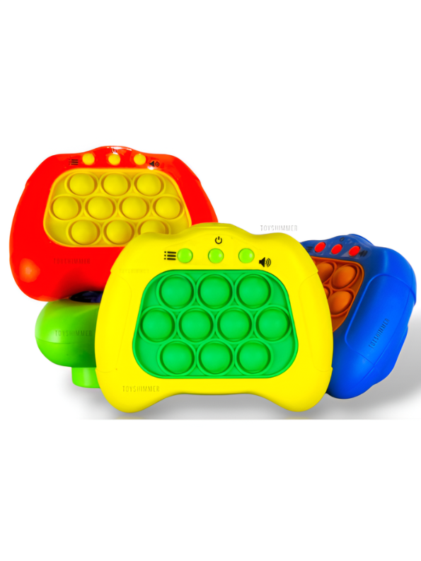 Electronic Quick Push Bubble Game Console Yellow – Handheld Whack-A-Mole Pop Fidget Sensory Toy with Lights and Sound, Educational Stress Relief Game Machine for Kids Ages 4+ TV5184