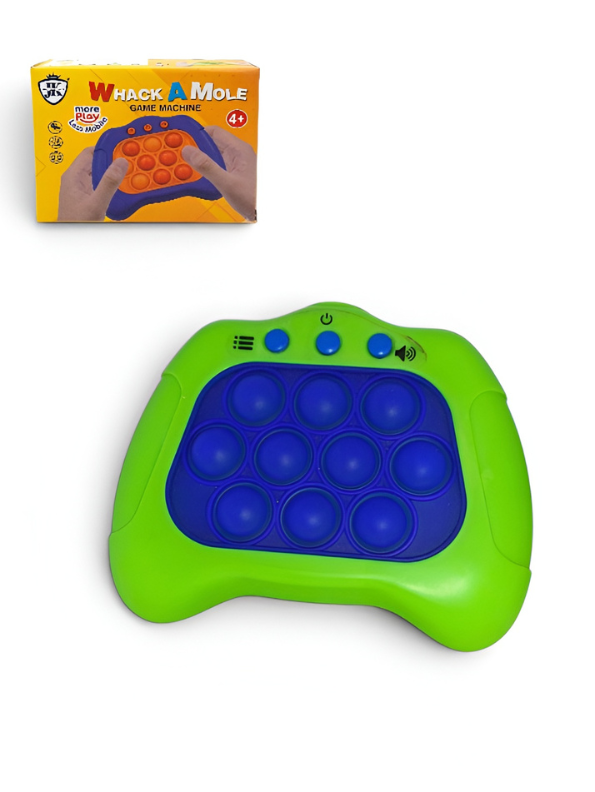 Electronic Quick Push Bubble Game Console Green – Handheld Whack-A-Mole Pop Fidget Sensory Toy with Lights and Sound, Educational Stress Relief Game Machine for Kids Ages 4+ TV5184