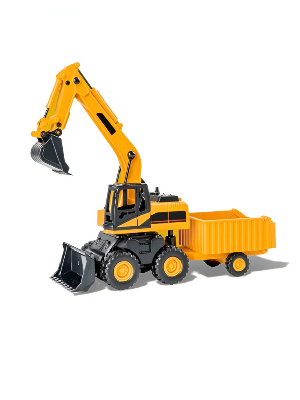 Excavator Toy with Trailer – Construction Vehicle Toy with Lights and Engine Sounds LMI11294.