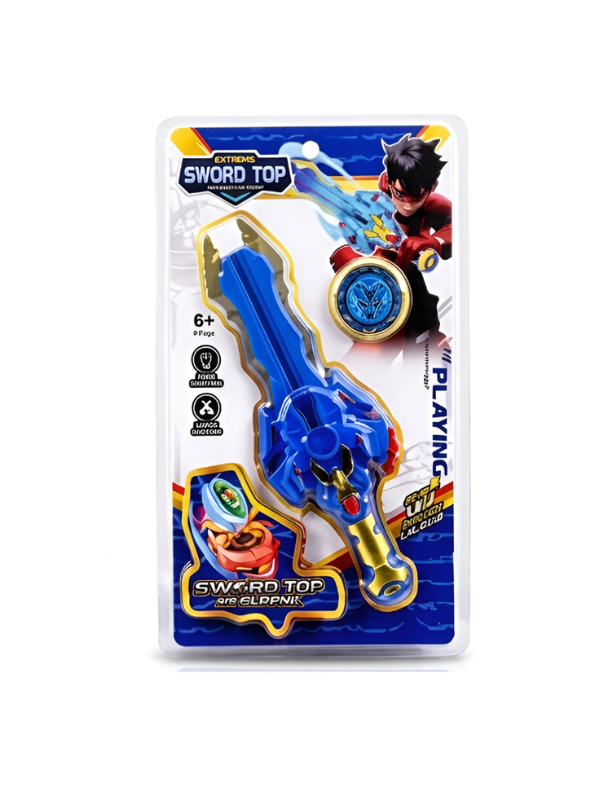 Extreme Sword Top Spinning Toy with Launcher Blue NX16581.