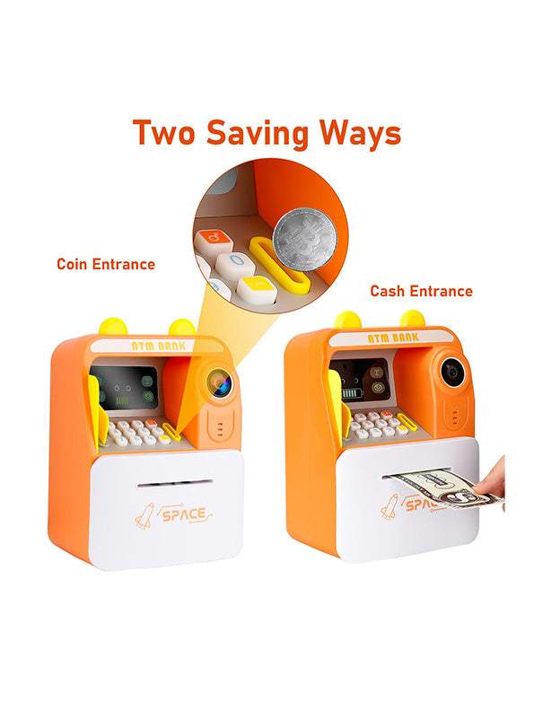 Face Recognition Musical Money Safe Kids - Orange (MS-M-31) - Toyloft