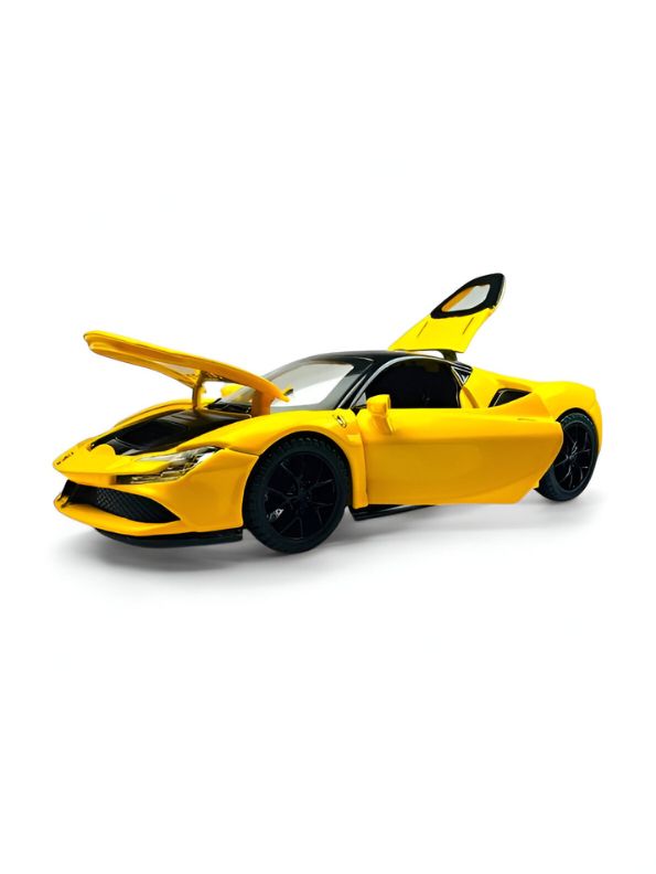 Yellow - Ferrari SF90 Spider Diecast Car – Premium Collectible Model | Metal Sports Car Toy for Enthusiasts - Scale 1:32.