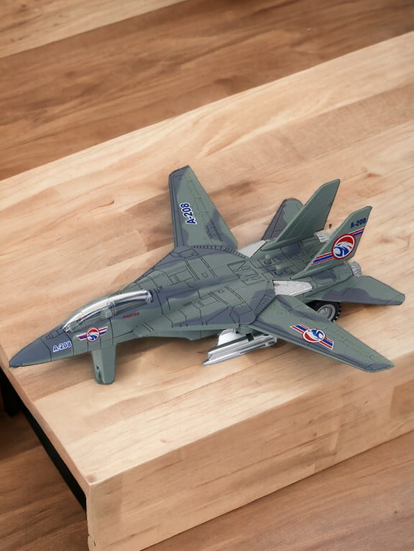Fighter Plane Toy For Kids - Green ( Length 19 CM )(NX.L-17) - Toyloft