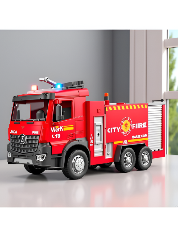 Fire Truck Toy with Water Spray, Lights, Sound & Music – Interactive Rescue Vehicle TV7011.