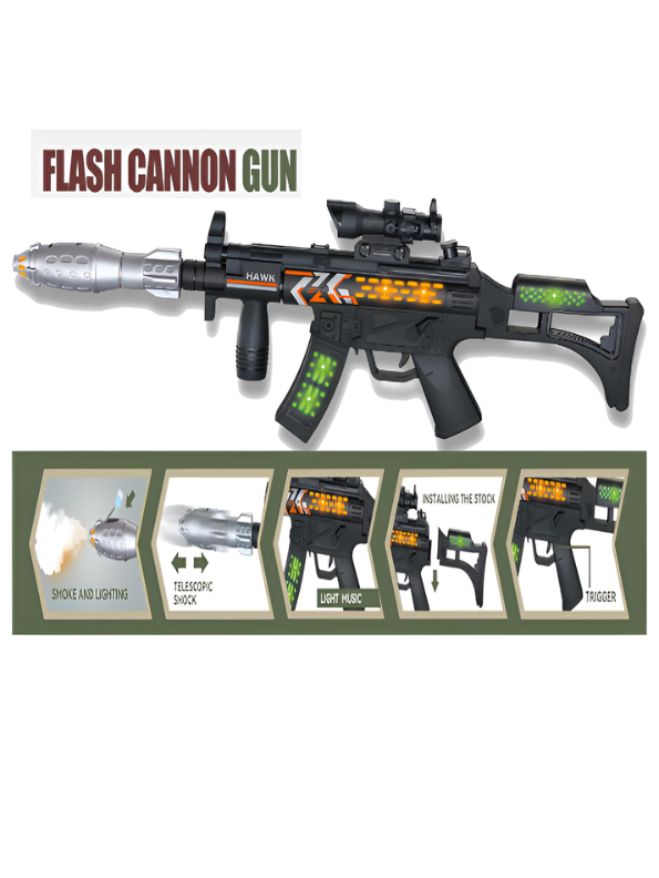 Flash Cannon Toy Gun with Realistic Smoke Effect TV6627.