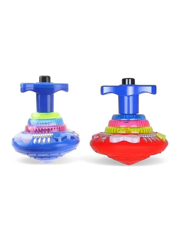 Red - Flashing Top – LED Spinning Music Gyro Toy for Kids | Light-Up Gyrator Toy with Sound & 360° Spinning Action.