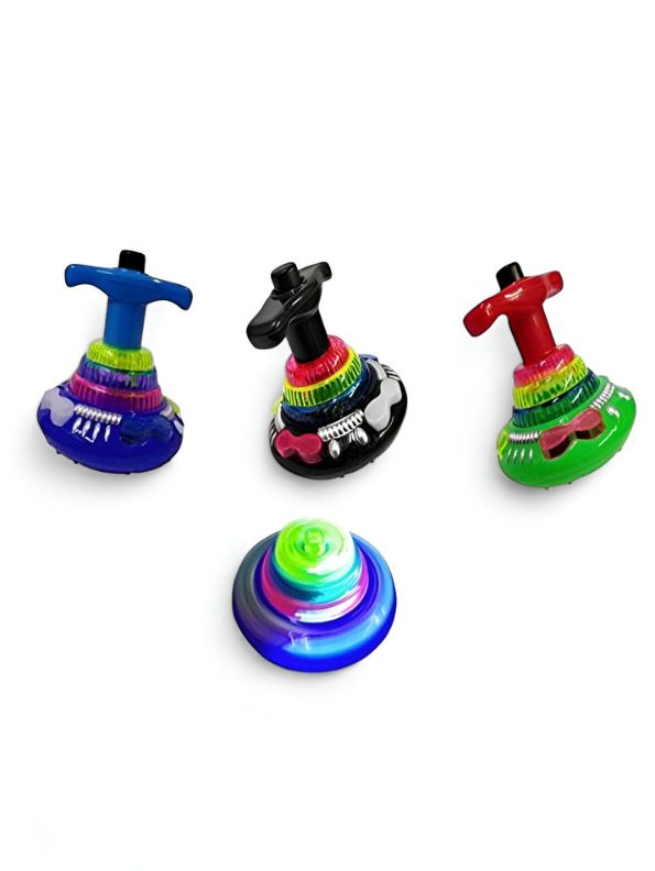 Red - Flashing Top – LED Spinning Music Gyro Toy for Kids | Light-Up Gyrator Toy with Sound & 360° Spinning Action.