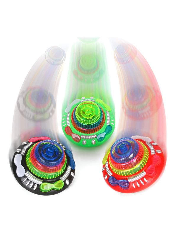 Red - Flashing Top – LED Spinning Music Gyro Toy for Kids | Light-Up Gyrator Toy with Sound & 360° Spinning Action.