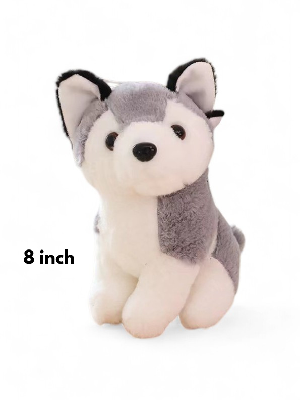 Fluffy Husky Dog Plush Toy - 8-Inch Stuffed Animal Toy LMI11089.