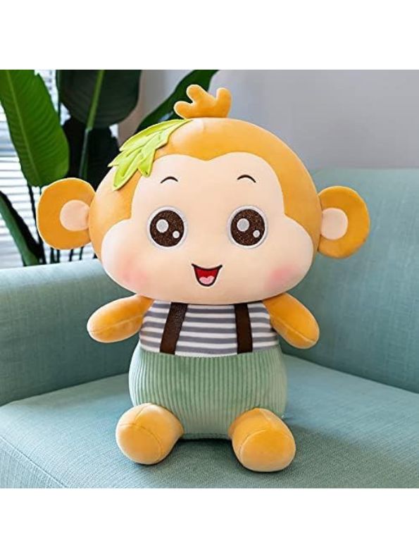 Yellow - Fluffy Monkey Plush Toy – Huggable Stuffed Animal for Kids & Toddlers 8 inch - MS9585.
