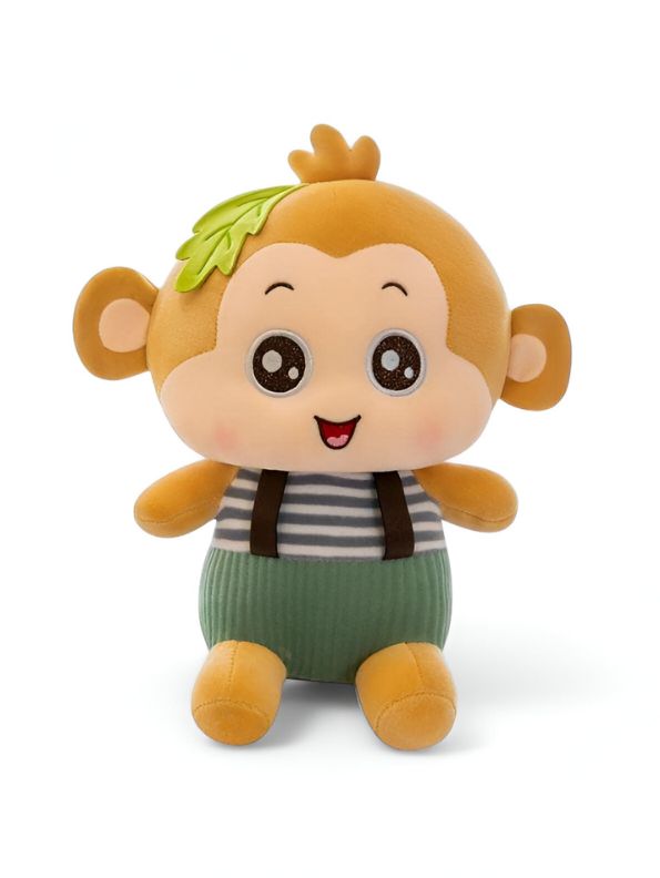 Yellow - Fluffy Monkey Plush Toy – Huggable Stuffed Animal for Kids & Toddlers 8 inch - MS9585.
