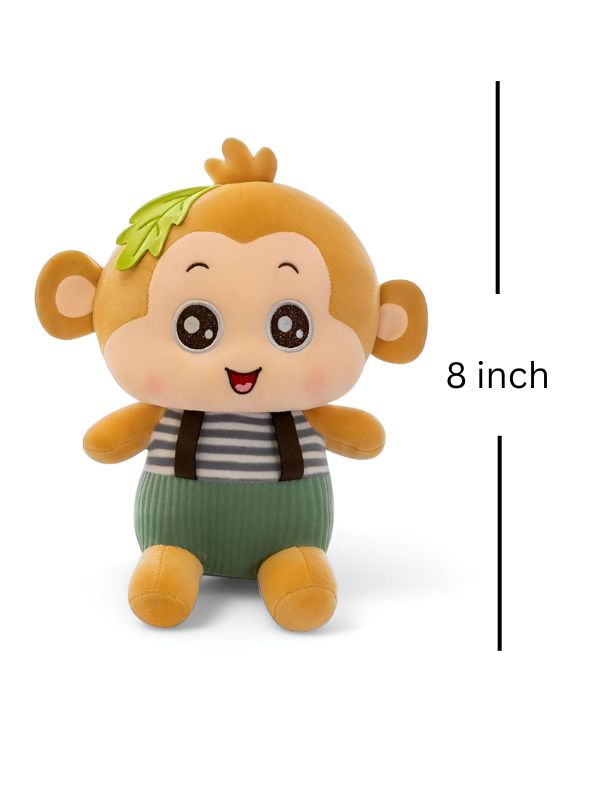 Yellow - Fluffy Monkey Plush Toy – Huggable Stuffed Animal for Kids & Toddlers 8 inch - MS9585.