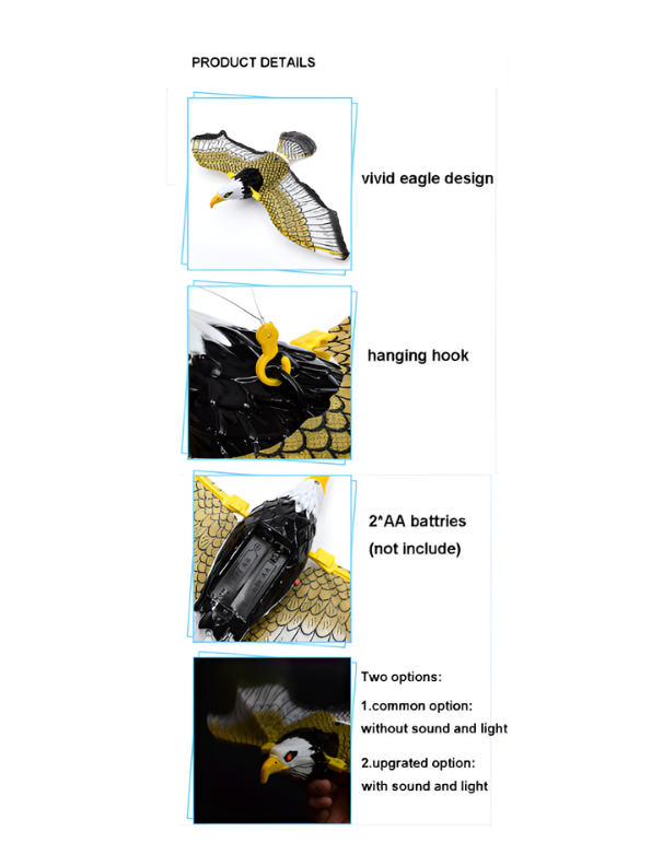 Flying Eagle Toy – Battery Operated 360° Rotating Hanging Bird TV746.
