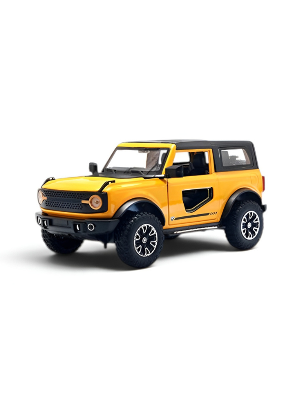 Ford Bronco Diecast Model Car – Yellow 1:24 Detailed Metal Collectible with Opening Doors TV7289