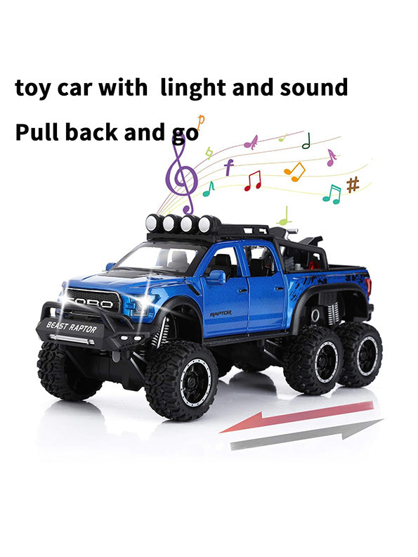 Ford Raptor Model 6 Wheels Diecast Metal Model - Blue (T-M-17) - Toyloft