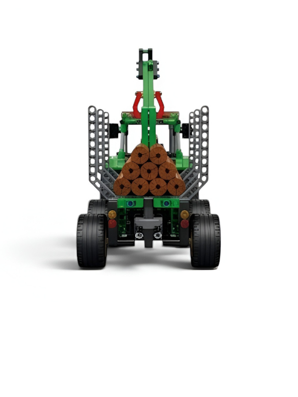 Forestry Logging Tractor Toy with Trailer & Crane Building Block Set TV5636.
