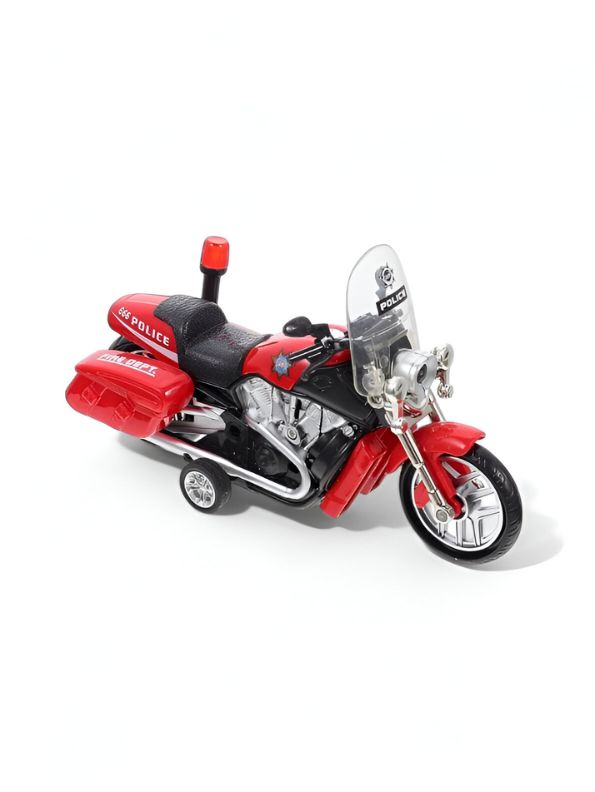Friction Speed Police Diecast Bike Model 555 - Red (S)
