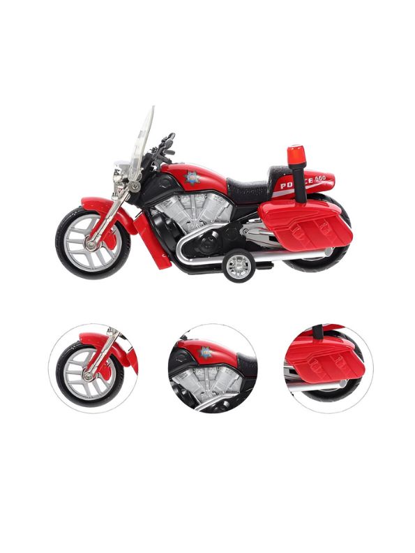Friction Speed Police Diecast Bike Model 555 - Red (S)