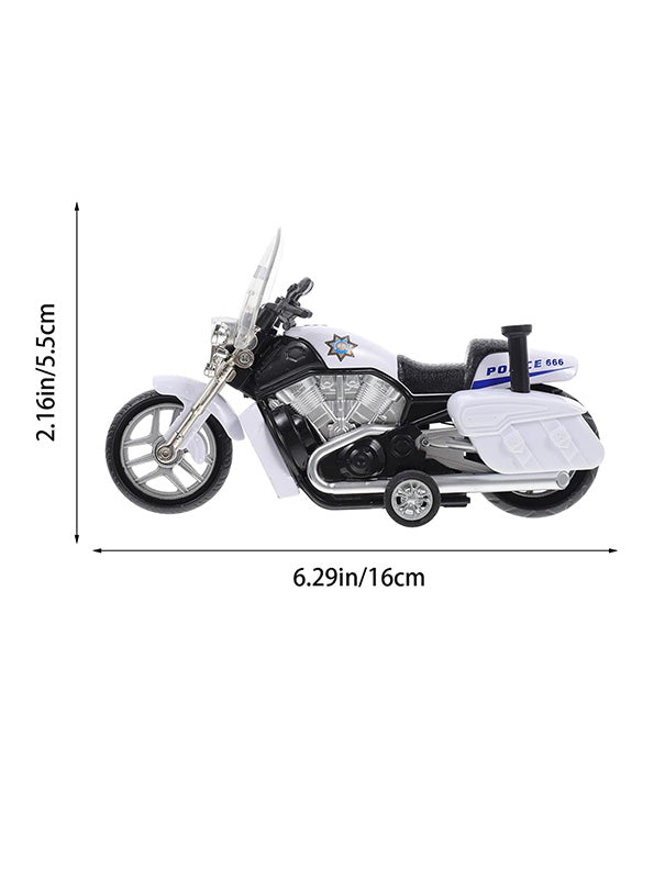 Friction Speed Police Diecast Bike Model 555 - White (S) - Toyloft
