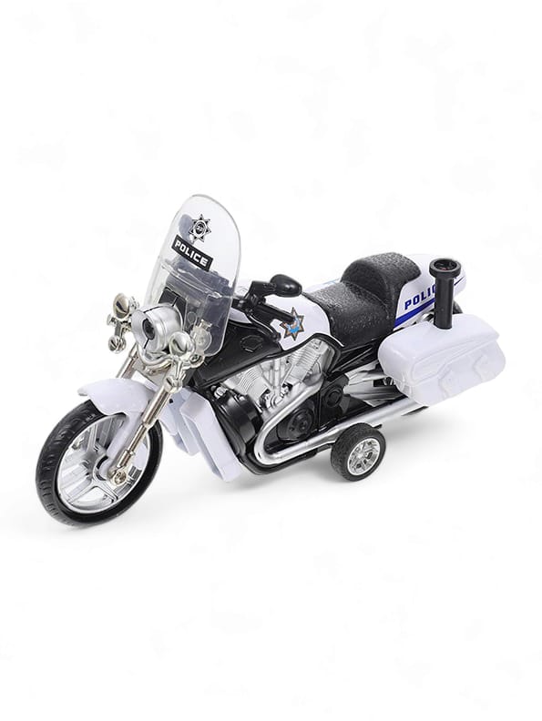 Friction Speed Police Diecast Bike Model 555 - White (S) - Toyloft