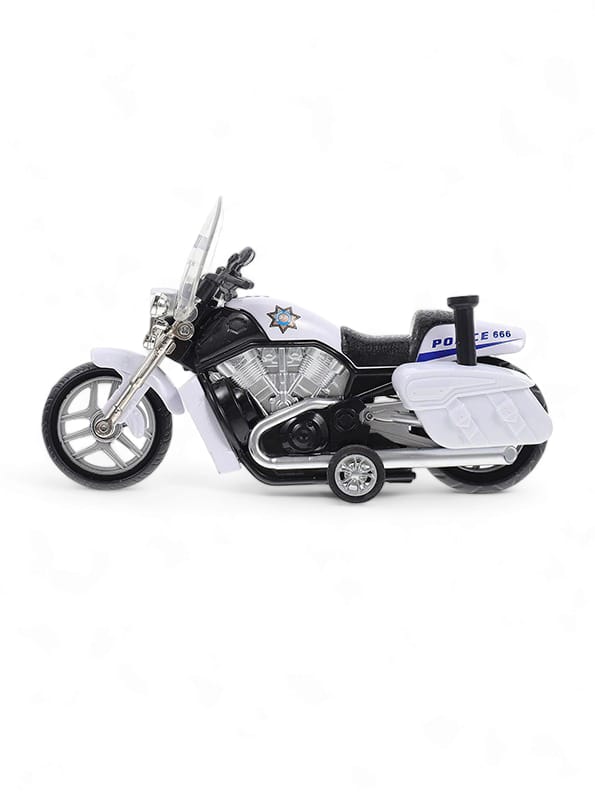 Friction Speed Police Diecast Bike Model 555 - White (S) - Toyloft