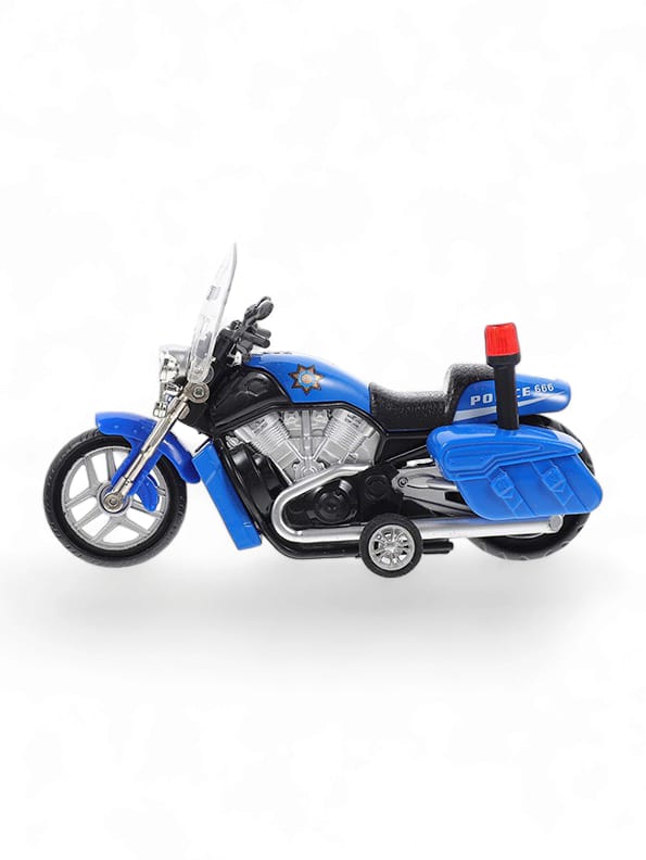 Friction Speed Police Diecast Bike Model 555 - Blue (S) - Toyloft