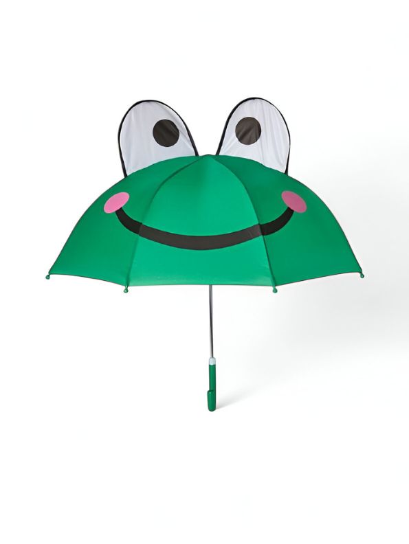 Frogella – Cute Frog Face Kids Umbrella | Adorable & Fun Rain Gear for Children NOV6219.