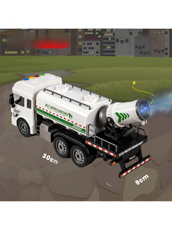 FunBlast City Cleaner Spray Tanker Truck Toy for Kids – Water Spraying Friction-Powered Toy Truck with Lights & Sounds Green LMI13475.