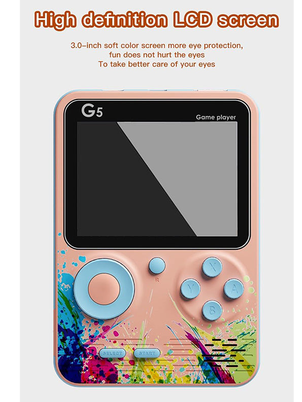 G5 Best Handheld Gaming Console 500 Games - Pink - Toyloft