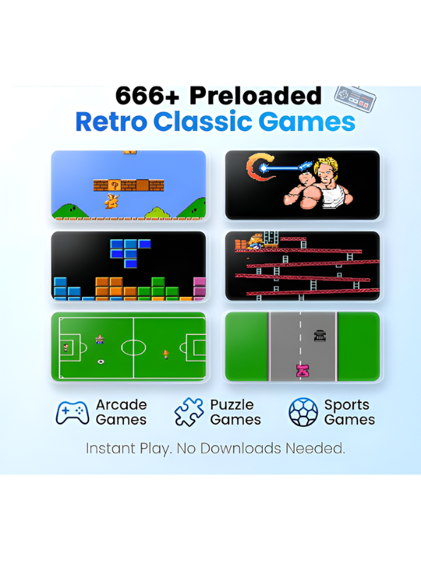 G7 Retro Handheld Gaming Console | 3.0-Inch Screen, 666+ Built-in Classic Games, TV Connection Support & Long Battery Life TV7055