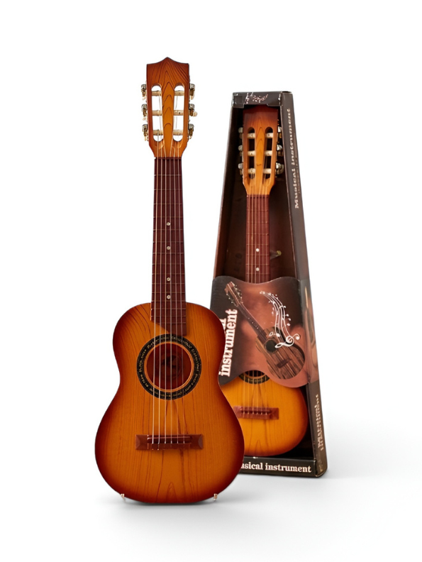 Classical Guitar Model with Stand and Case – Wooden Instrument Dollhouse Decor & Musician Gifts LMI217