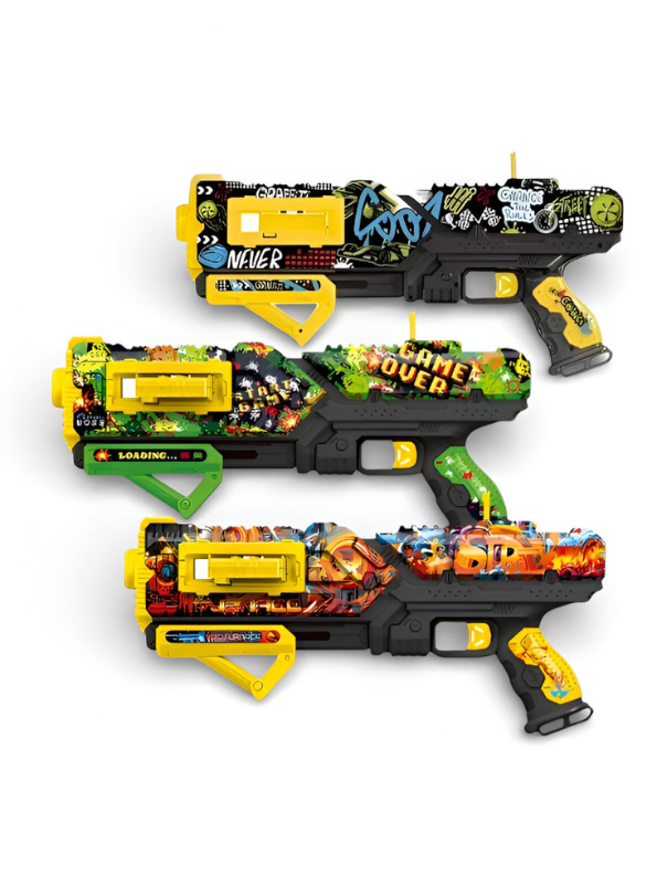 Arcade Style Toy Gun for Kids Ages 8+ – Game Over Pattern Blaster – Indoor & Outdoor Action Toy – Cool Birthday Gift for Boys & Girls NX16113