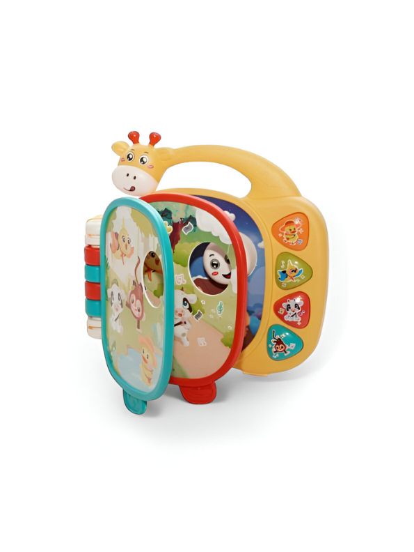 Giraffe Musical Learning Book for Kids – Interactive Educational Toy with Animal Sounds, Lights & Instruments – Early Learning Rhyme Book for Toddlers & Babies - NX13410.