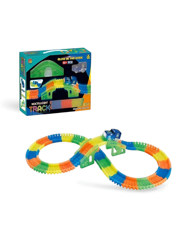 Glow Dark Magic Race Track Set with LED Car – Flexible DIY Toy TV3678.