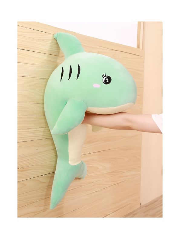 GreenShark – Green Shark Plush Doll, Soft & Cuddly Hugging Pillow, Fish Toy For Kids 8 inch - MS9597.