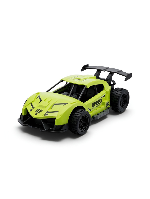 Green Sport Racing Toy Car with Rear Spoiler - High-Speed Design Diecast Style Model LMI16820